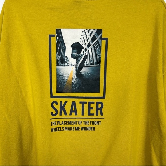 MR. SANDMAN skater yellow oversized crewneck O8 - Picture 4 of 5